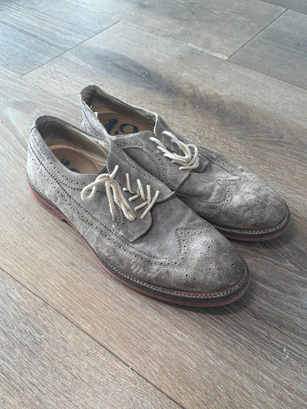1901 Gray Suede Wingtip Oxfords Men's 14M - Lightly Used